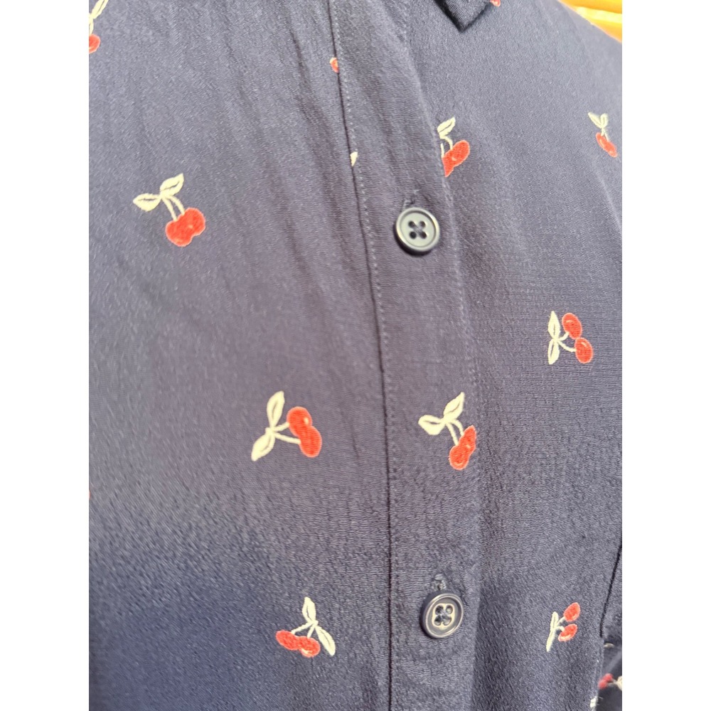Rails Kate Navy Cherries Button Down Shirt Long Sleeve Large ANTH-901-615-347 - Picture 2 of 5